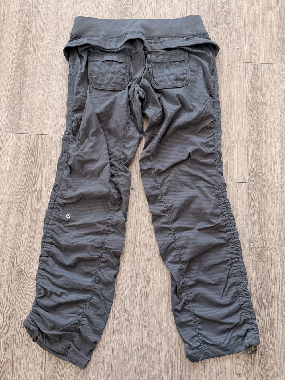 Lululemon Quick Step Pant Gray Dance Ruched Cinch Hem Size 12 - Picture 8 of 14